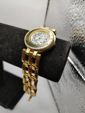 1980s Wrist Watch SUIZO Quartz Gold Tone Bracelet UNTESTED